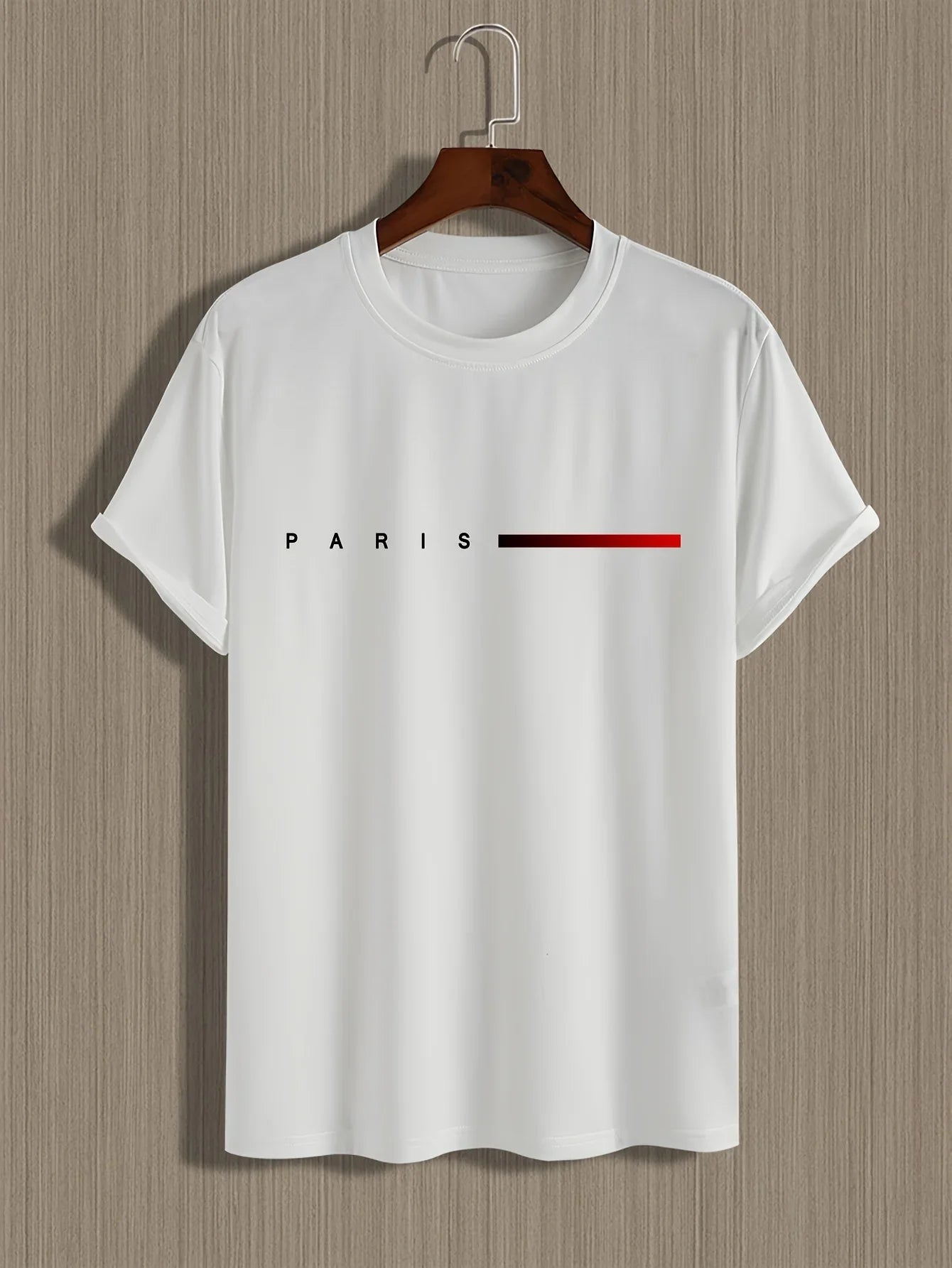 Men's summer loose creative letter printing casual slim round neck short sleeve T-shirt top