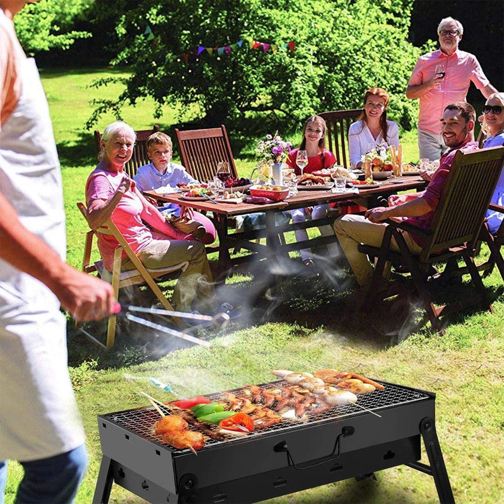Portable BBQ Charcoal Grill Outdoor Cooking Camping Picnic Beach Barbecue shelves
