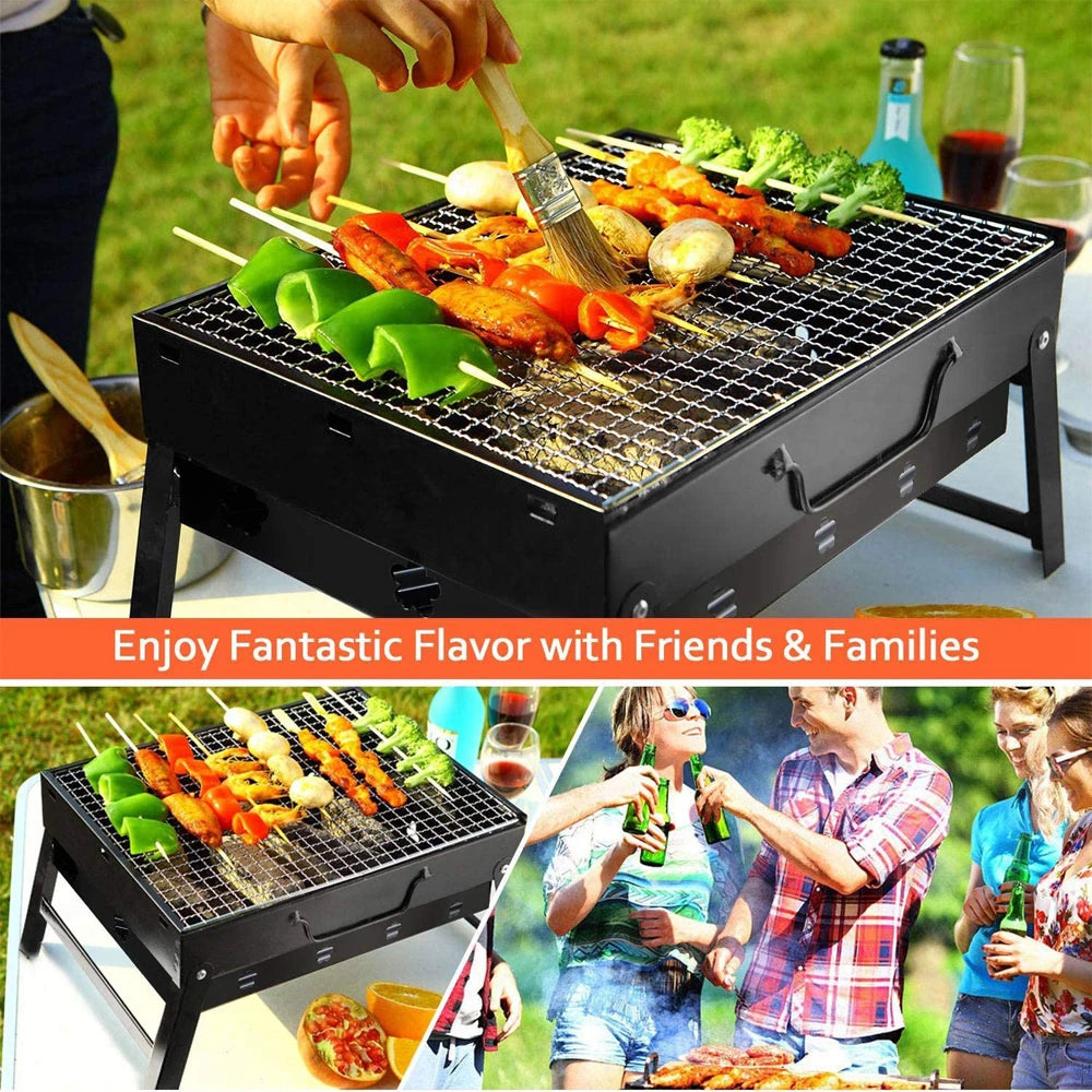 Portable BBQ Charcoal Grill Outdoor Cooking Camping Picnic Beach Barbecue shelves