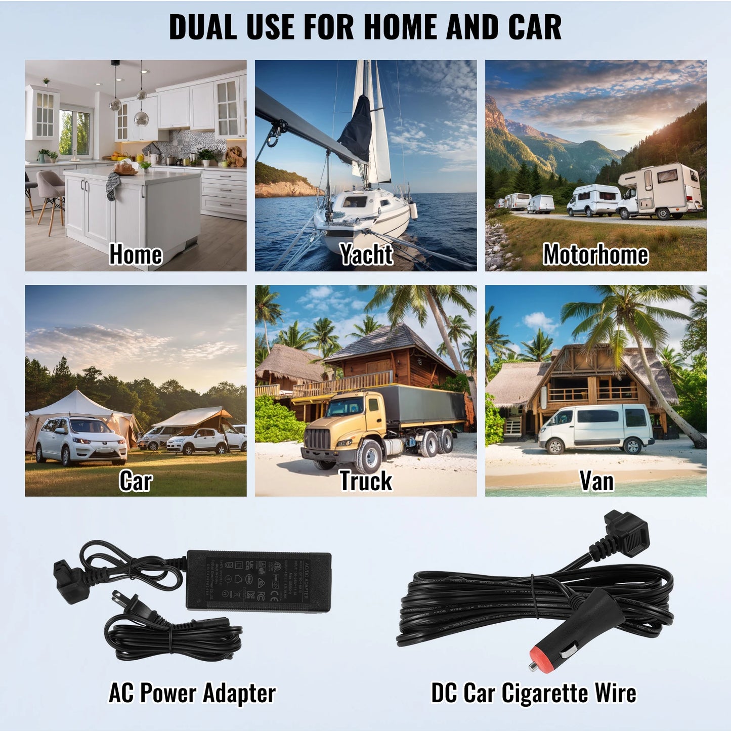 VEVOR 9L Car Refrigerator, 12V Car Fridge,Single Zone Portable Freezer,-4℉-68℉ Range,12/24V DC and 100-240V AC Compressor Cooler