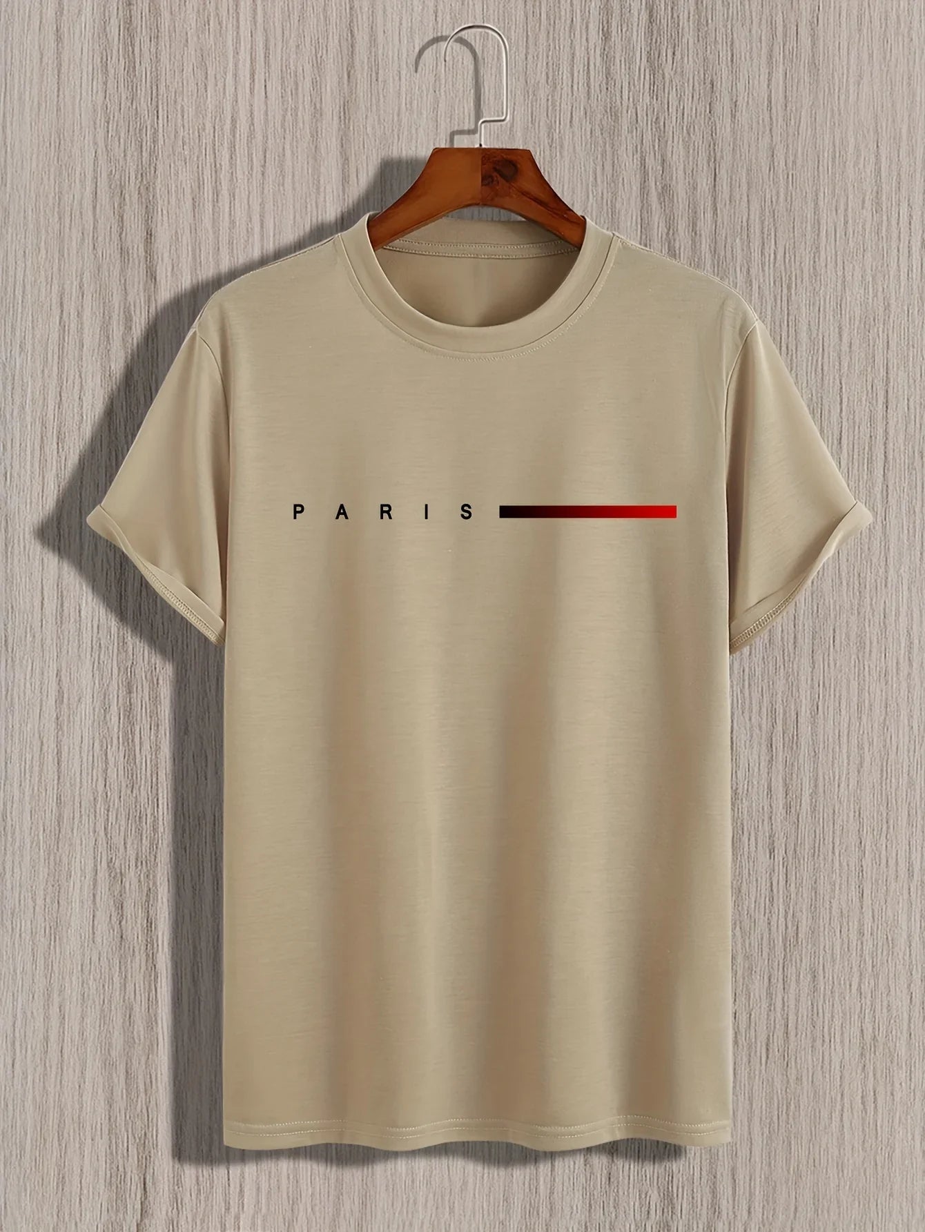Men's summer loose creative letter printing casual slim round neck short sleeve T-shirt top