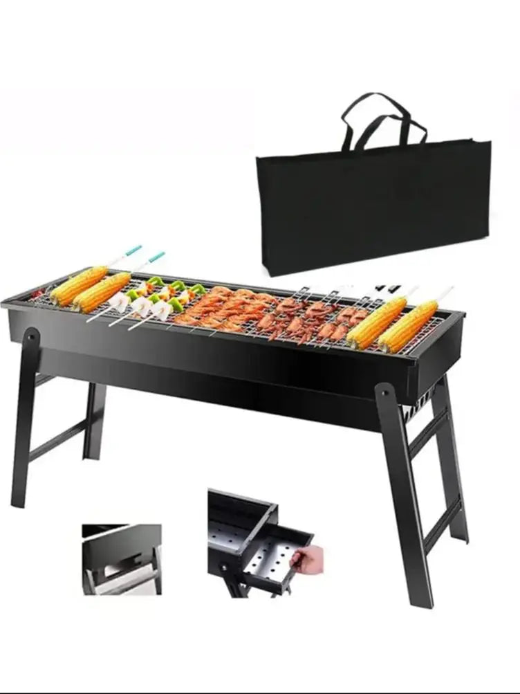 Portable BBQ Charcoal Grill Outdoor Cooking Camping Picnic Beach Barbecue shelves