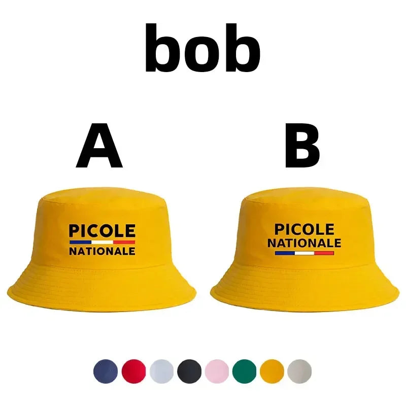 Summer Picole Nationale Bob Man Reversible Bucket Hat Women Cotton Fisherman Cap Unisex Outdoor Sport Sun Activities Panama