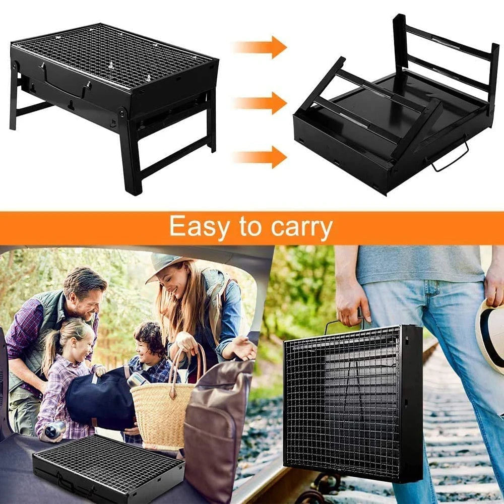 Portable BBQ Charcoal Grill Outdoor Cooking Camping Picnic Beach Barbecue shelves
