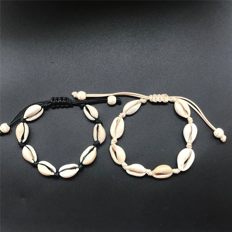 Bohemian Trendy Artificial Seashell Handmade Bracelet For Women Shell Bracelets Beaded Strand Bracelet Charm Jewelry Gift