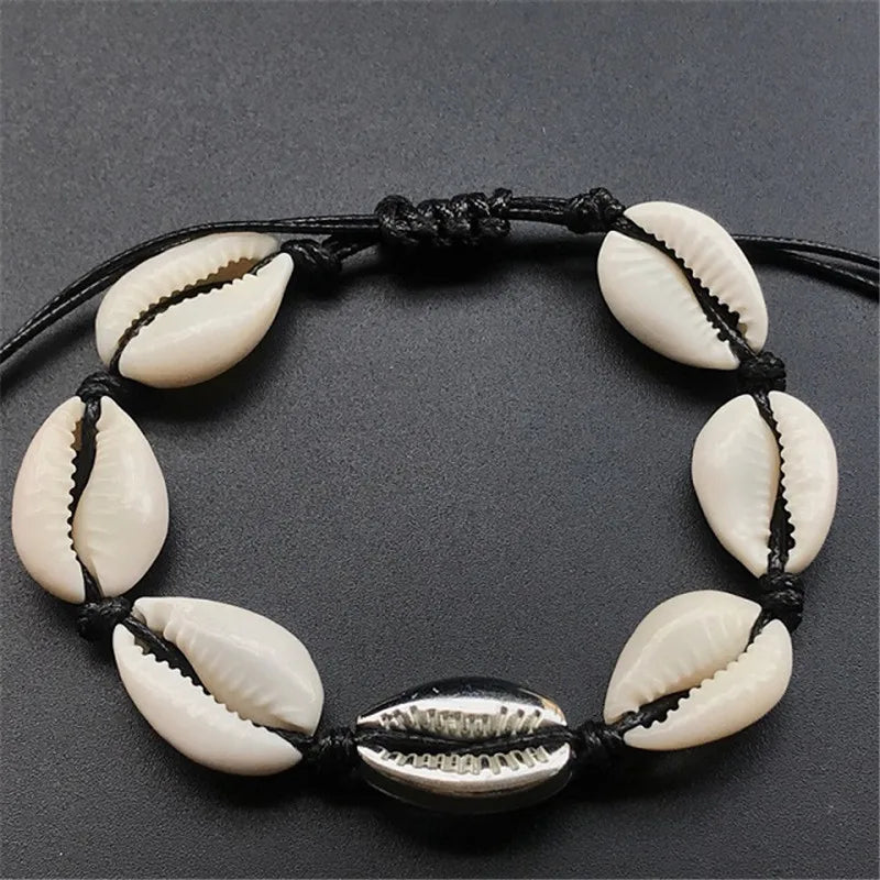 Bohemian Trendy Artificial Seashell Handmade Bracelet For Women Shell Bracelets Beaded Strand Bracelet Charm Jewelry Gift