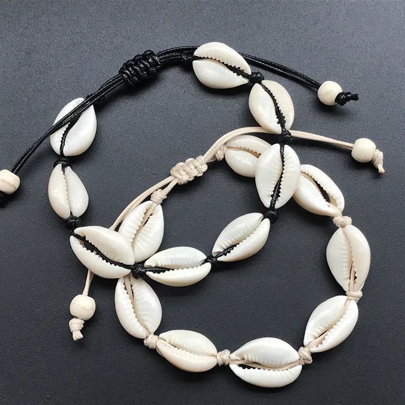 Bohemian Trendy Artificial Seashell Handmade Bracelet For Women Shell Bracelets Beaded Strand Bracelet Charm Jewelry Gift