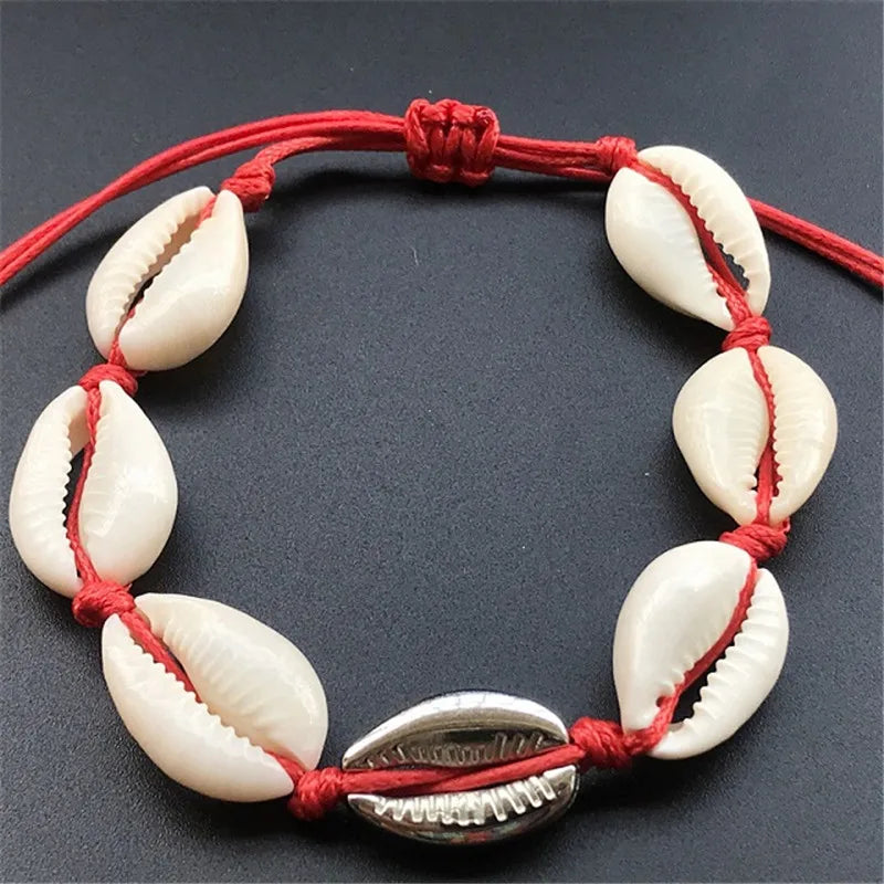 Bohemian Trendy Artificial Seashell Handmade Bracelet For Women Shell Bracelets Beaded Strand Bracelet Charm Jewelry Gift