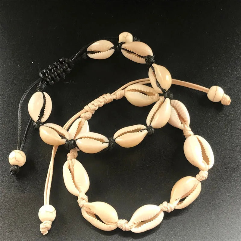 Bohemian Trendy Artificial Seashell Handmade Bracelet For Women Shell Bracelets Beaded Strand Bracelet Charm Jewelry Gift