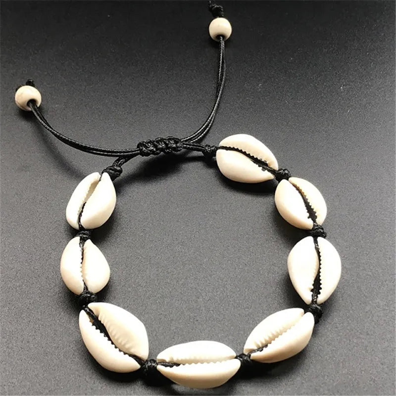 Bohemian Trendy Artificial Seashell Handmade Bracelet For Women Shell Bracelets Beaded Strand Bracelet Charm Jewelry Gift