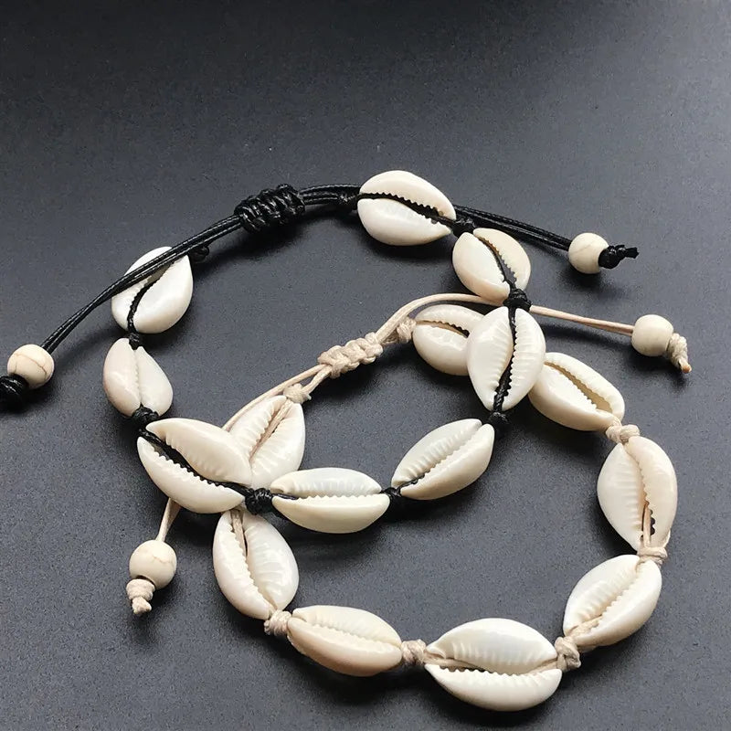 Bohemian Trendy Artificial Seashell Handmade Bracelet For Women Shell Bracelets Beaded Strand Bracelet Charm Jewelry Gift