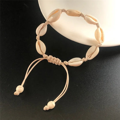 Bohemian Trendy Artificial Seashell Handmade Bracelet For Women Shell Bracelets Beaded Strand Bracelet Charm Jewelry Gift