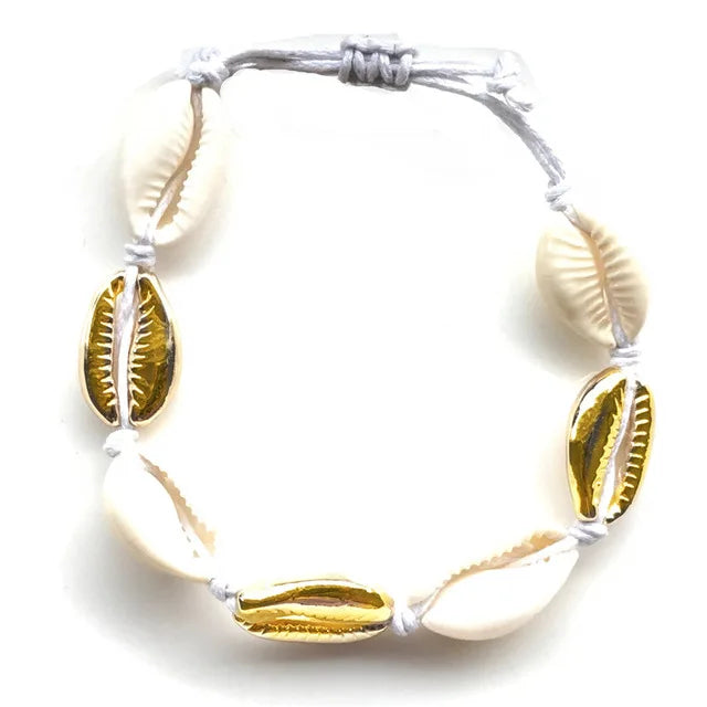 Bohemian Trendy Artificial Seashell Handmade Bracelet For Women Shell Bracelets Beaded Strand Bracelet Charm Jewelry Gift