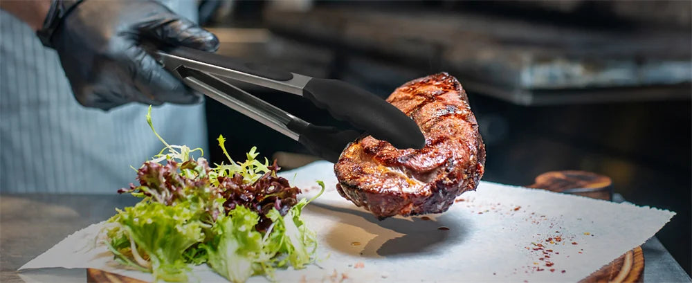 Silicone BBQ Grilling Tongs Kitchen Cooking Salad Bread Serving Tong Non-Stick Barbecue Clip Clamp Stainless Steel Tools Gadgets