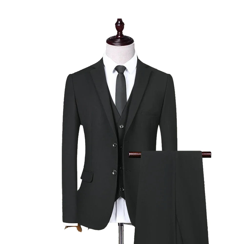 Men Suits Wedding Elegant 3 Pieces Groom's 2 Set High Quality 2024 Blazers Jackets Vest Pants Party Luxury Formal Clothing