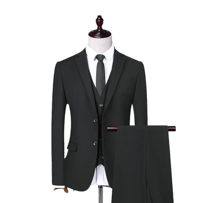 Men Suits Wedding Elegant 3 Pieces Groom's 2 Set High Quality 2024 Blazers Jackets Vest Pants Party Luxury Formal Clothing