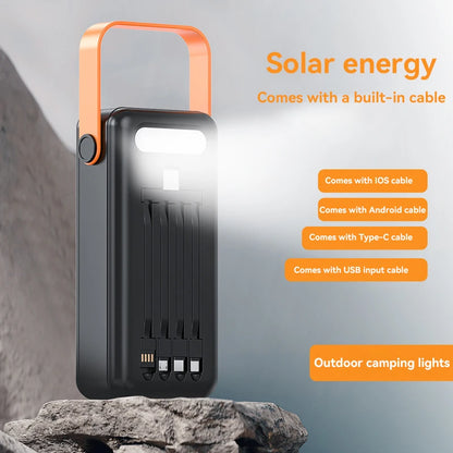 Xiaomi Power Bank 100000mAh Large Capacity Power Bank Outdoor with Camping Light Detachable Wire Solar Power Dormitory Battery