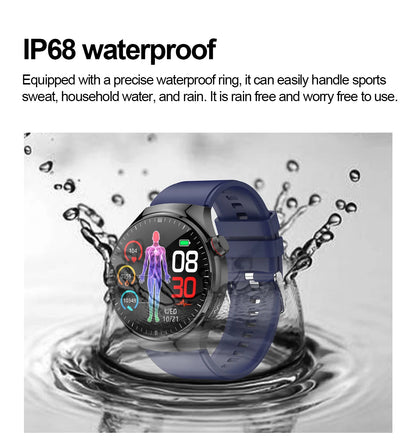 2024 New Medical Grade Smart Watch Blood Sugar Blood Lipid Uric Acid ECG+PPG Body Temperature Bluetooth Call Health Smartwatch