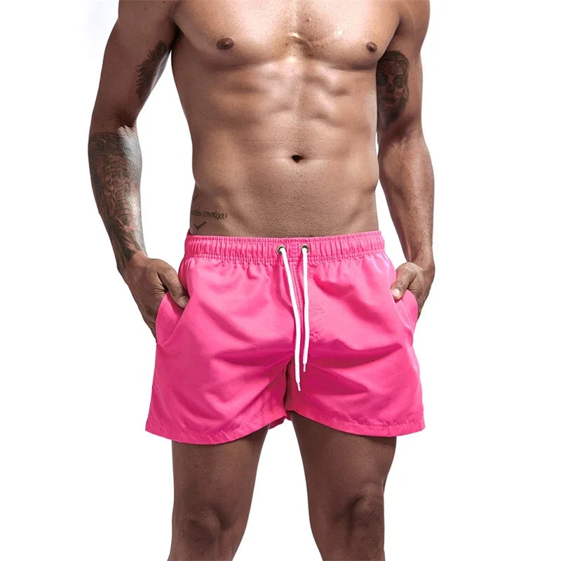 Mens Swim Trunks with Pockets Mesh Liner Summer Casual Beach Board Shorts Quick Dry Swimming Bathing Suit Swimsuit Swimwear