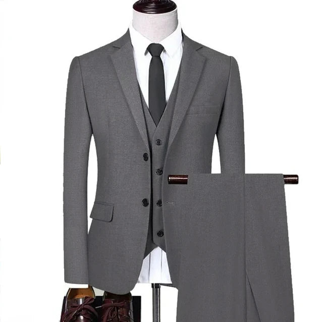 Men Suits Wedding Elegant 3 Pieces Groom's 2 Set High Quality 2024 Blazers Jackets Vest Pants Party Luxury Formal Clothing