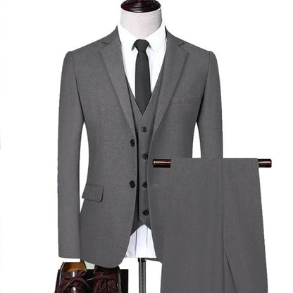 Men Suits Wedding Elegant 3 Pieces Groom's 2 Set High Quality 2024 Blazers Jackets Vest Pants Party Luxury Formal Clothing
