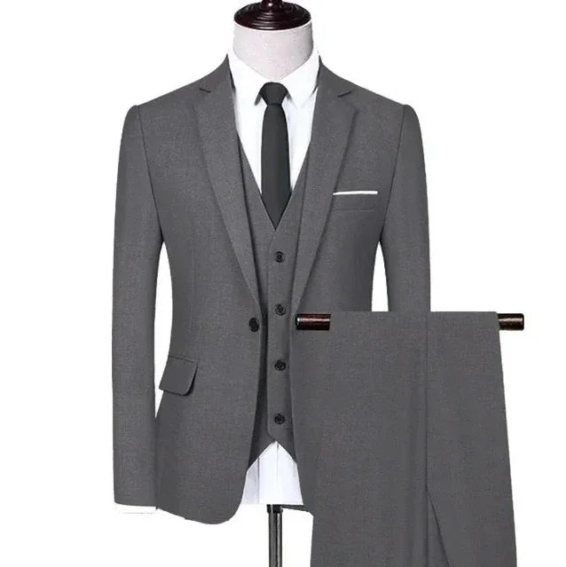 Men Suits Wedding Elegant 3 Pieces Groom's 2 Set High Quality 2024 Blazers Jackets Vest Pants Party Luxury Formal Clothing