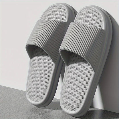 New Men's Solid EVA Slides, Non Slip Quick-drying Open Toe Slippers For Indoor Walking And Bathroom Shower men slippers shoes
