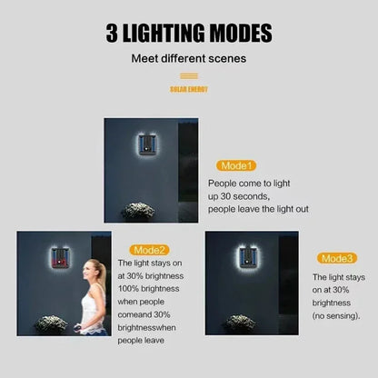 Foldable LED 120° Solar Light Outdoor Wall Lamp Waterproof Spotlights Lamp Motion Sensor Solar 3 Modes Street Light Garden Decor