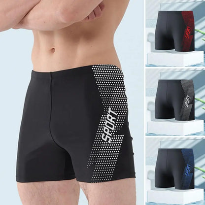 Quick-drying Swimming Trunks Men's Quick Dry High Waist Swimming Trunks with Slim Fit Printed Design for Summer Beach Shorts