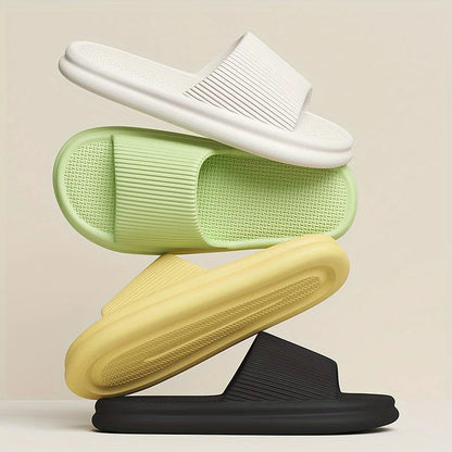 New Men's Solid EVA Slides, Non Slip Quick-drying Open Toe Slippers For Indoor Walking And Bathroom Shower men slippers shoes