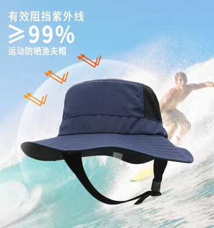 UPF50+ surf hat Spring and summer new outdoor surfing fisherman hat men surf cap women cool breathable sun surf hat