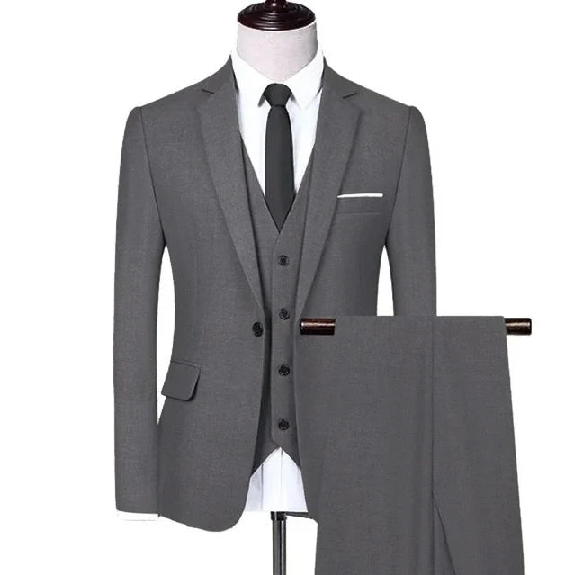 Men Suits Wedding Elegant 3 Pieces Groom's 2 Set High Quality 2024 Blazers Jackets Vest Pants Party Luxury Formal Clothing