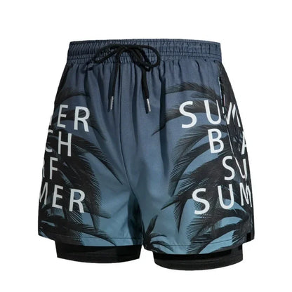 New Swim Trunks for Men Double-layer Swimming Shorts Anti-embarrassment Lined with Professional Beach Pants Adult Swim Gear