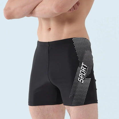Quick-drying Swimming Trunks Men's Quick Dry High Waist Swimming Trunks with Slim Fit Printed Design for Summer Beach Shorts