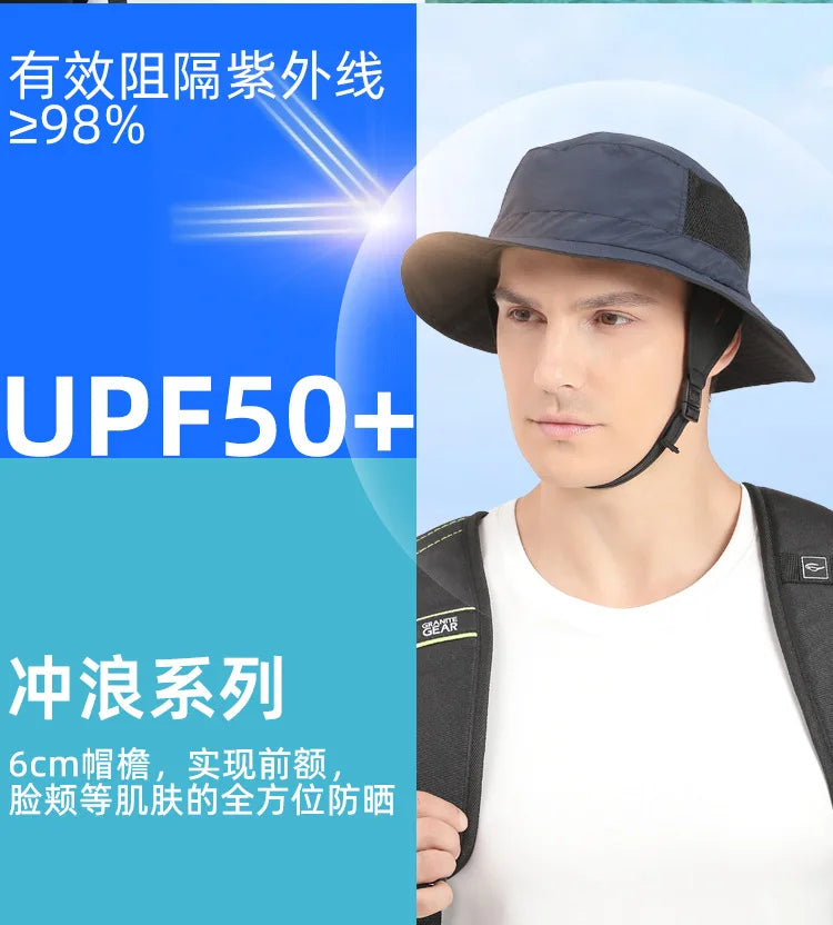 UPF50+ surf hat Spring and summer new outdoor surfing fisherman hat men surf cap women cool breathable sun surf hat