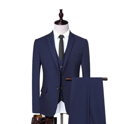 Men Suits Wedding Elegant 3 Pieces Groom's 2 Set High Quality 2024 Blazers Jackets Vest Pants Party Luxury Formal Clothing