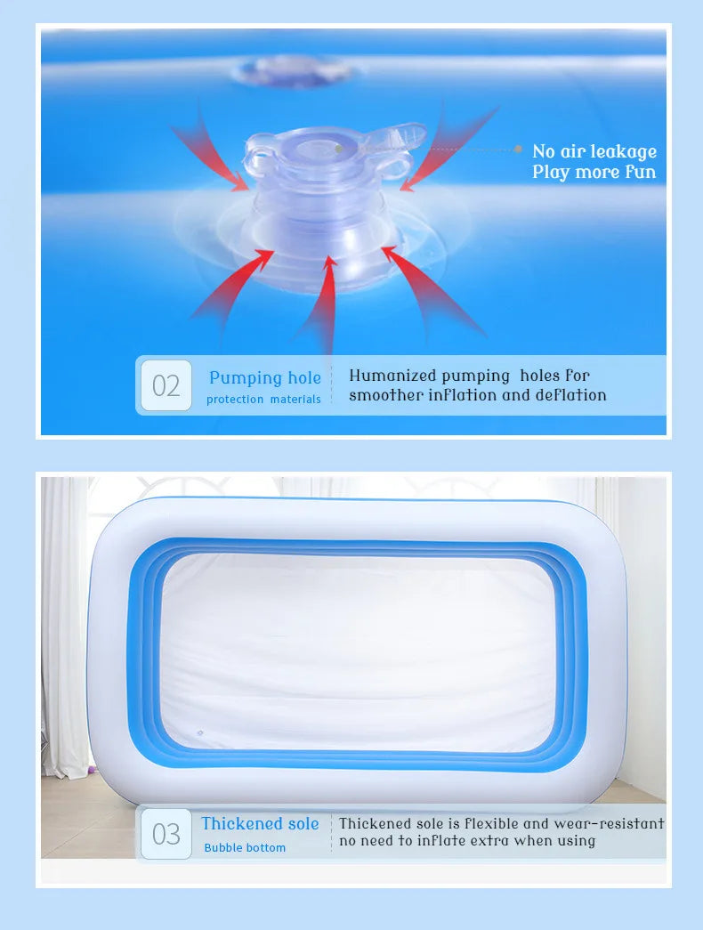 Home large inflatable swimming pool folding thickened outdoor pool baby inflatable swimming pool