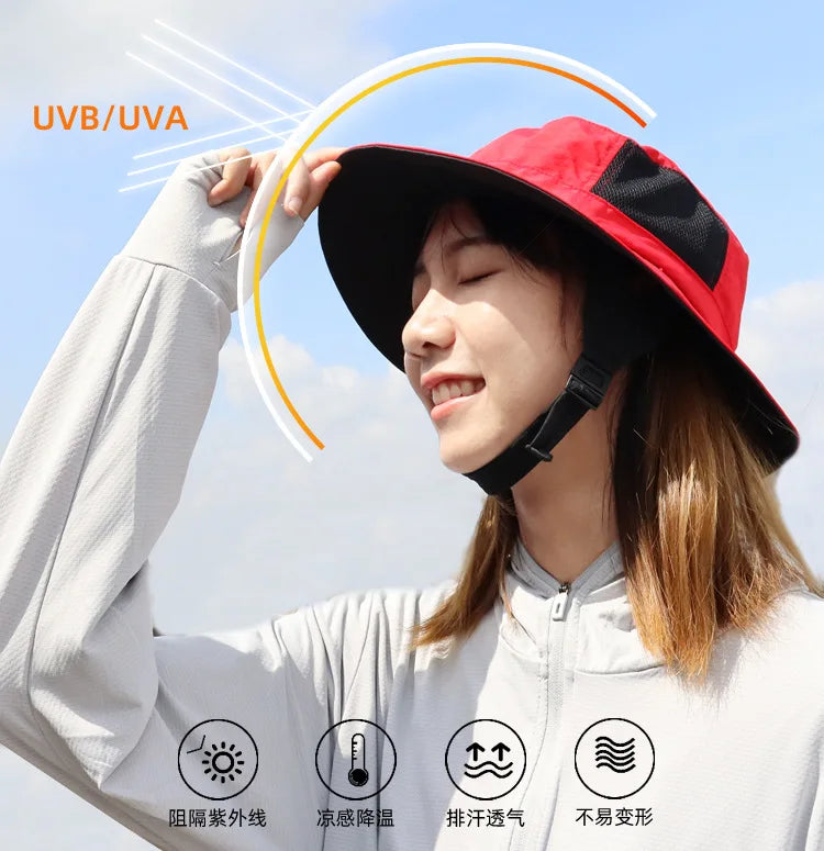 UPF50+ surf hat Spring and summer new outdoor surfing fisherman hat men surf cap women cool breathable sun surf hat