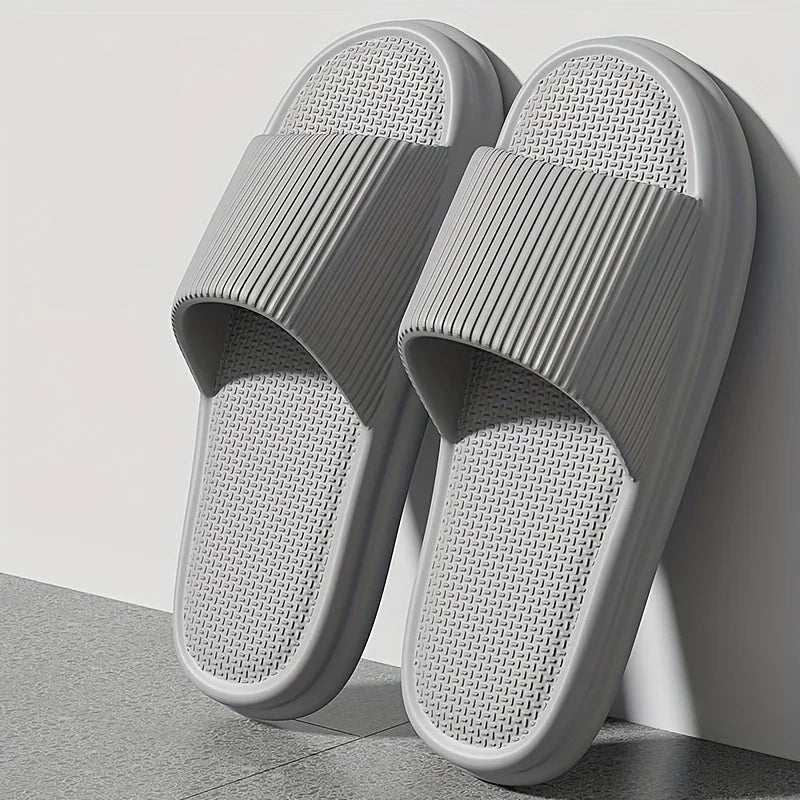 New Men's Solid EVA Slides, Non Slip Quick-drying Open Toe Slippers For Indoor Walking And Bathroom Shower men slippers shoes