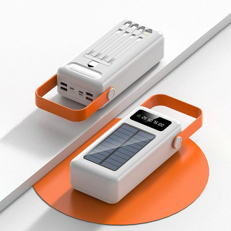 Xiaomi Power Bank 100000mAh Large Capacity Power Bank Outdoor with Camping Light Detachable Wire Solar Power Dormitory Battery
