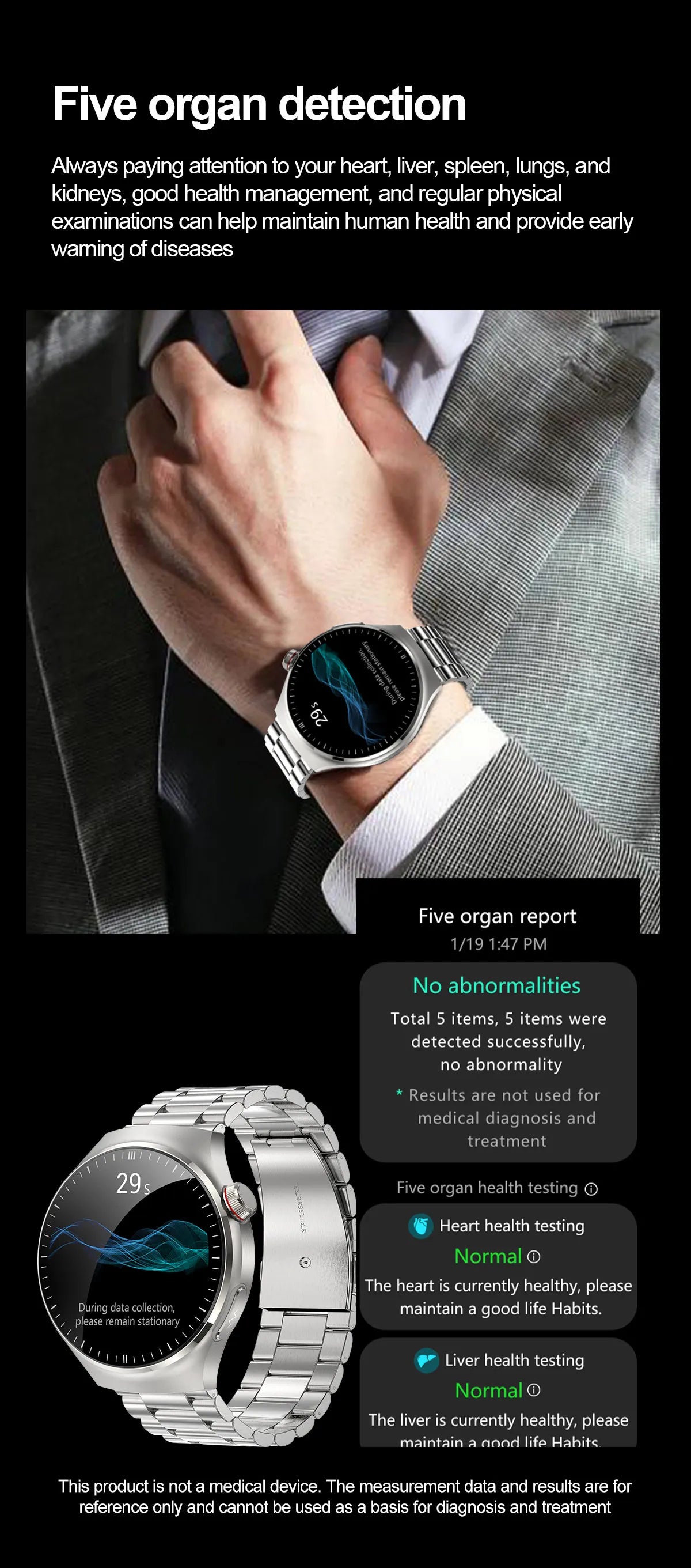 2024 New Medical Grade Smart Watch Blood Sugar Blood Lipid Uric Acid ECG+PPG Body Temperature Bluetooth Call Health Smartwatch