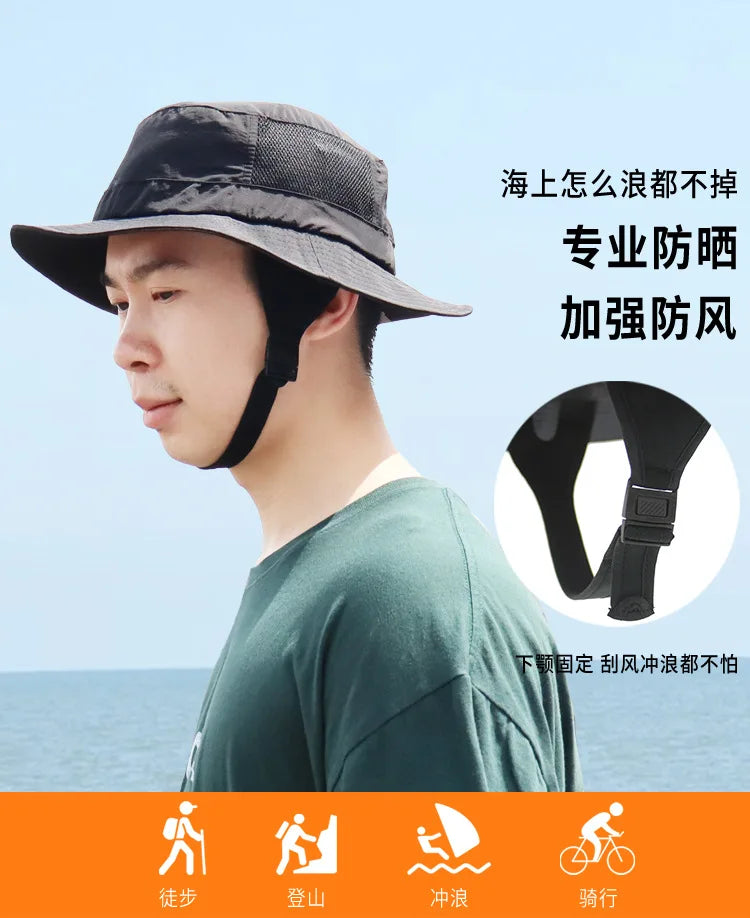 UPF50+ surf hat Spring and summer new outdoor surfing fisherman hat men surf cap women cool breathable sun surf hat