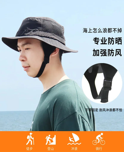 UPF50+ surf hat Spring and summer new outdoor surfing fisherman hat men surf cap women cool breathable sun surf hat