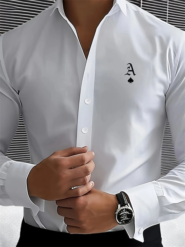 New Fashion Solid Color Men's Professional Shirt Temperament Buttons Shirt Long-sleeved Lapel Casual Comfortable Spring Clothing
