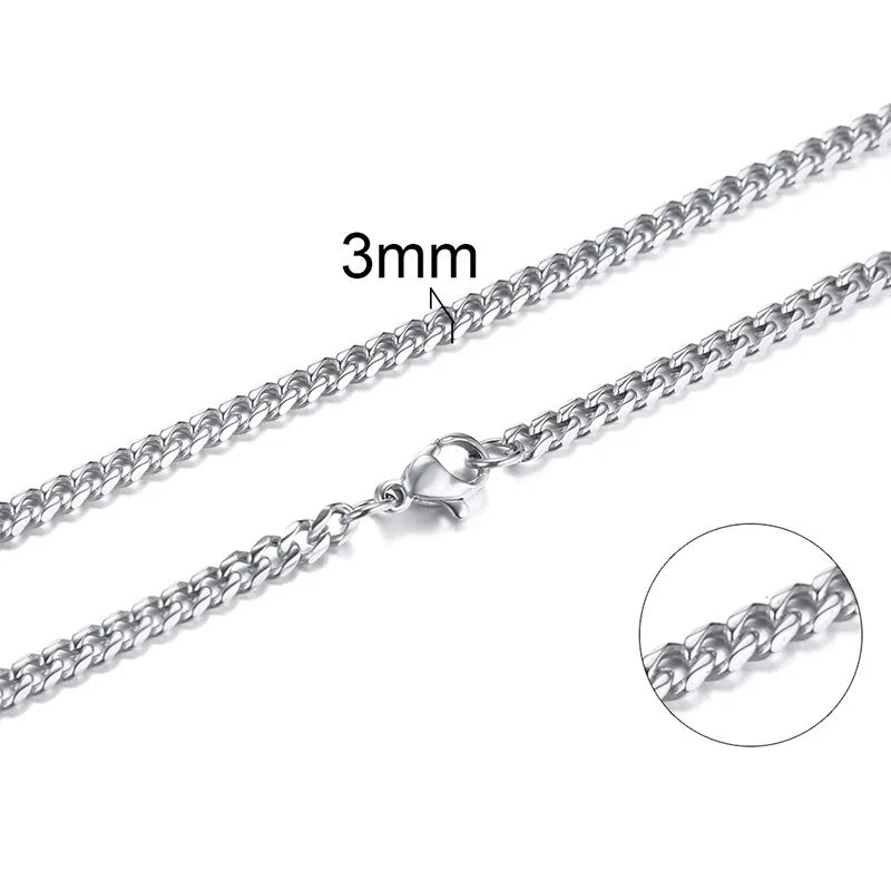 Vnox Stylish Black Dog Tag Necklaces for Men Women with Cubic Zirconia Stone, Stainless Steel Square Pendant Collar Gift