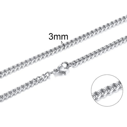 Vnox Stylish Black Dog Tag Necklaces for Men Women with Cubic Zirconia Stone, Stainless Steel Square Pendant Collar Gift