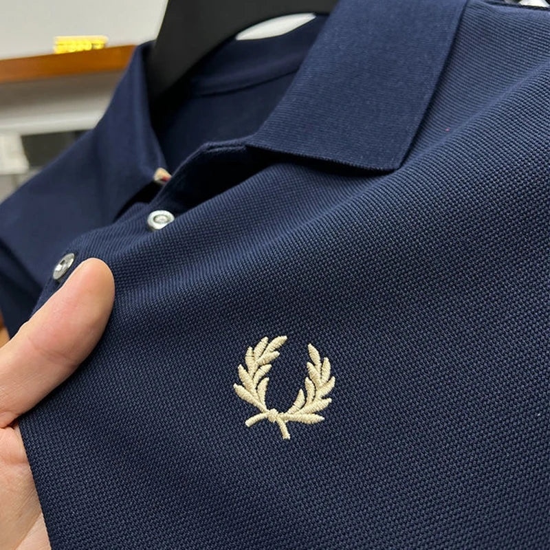 2025 Hot Selling Summer New Embroidered Men's Leisure POLO Shirt High Quality Breathable Brand 100% Cotton Short sleeved Shirt