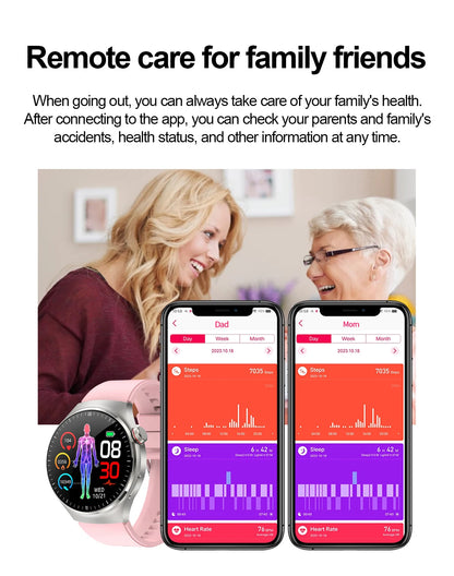 2024 New Medical Grade Smart Watch Blood Sugar Blood Lipid Uric Acid ECG+PPG Body Temperature Bluetooth Call Health Smartwatch