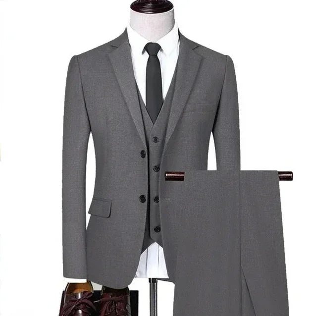 Men Suits Wedding Elegant 3 Pieces Groom's 2 Set High Quality 2024 Blazers Jackets Vest Pants Party Luxury Formal Clothing