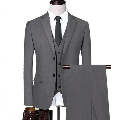 Men Suits Wedding Elegant 3 Pieces Groom's 2 Set High Quality 2024 Blazers Jackets Vest Pants Party Luxury Formal Clothing